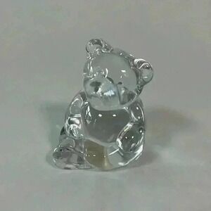 Princess House Lead Crystal Sitting Bear Figurine Clear Glass No Chips or Cracks